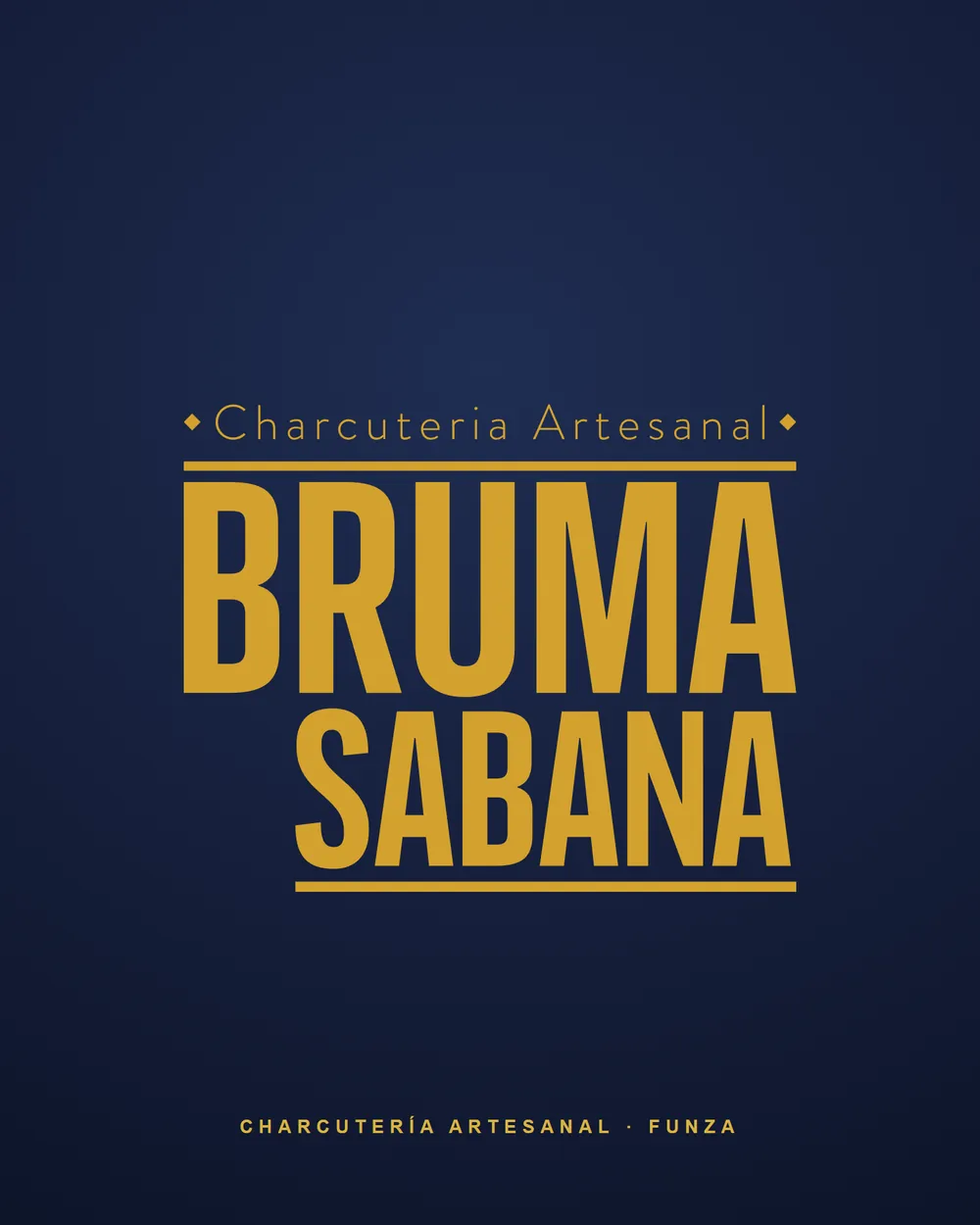 Logo de Bruma Sabana, charcutería artesanal, sobre azul noche